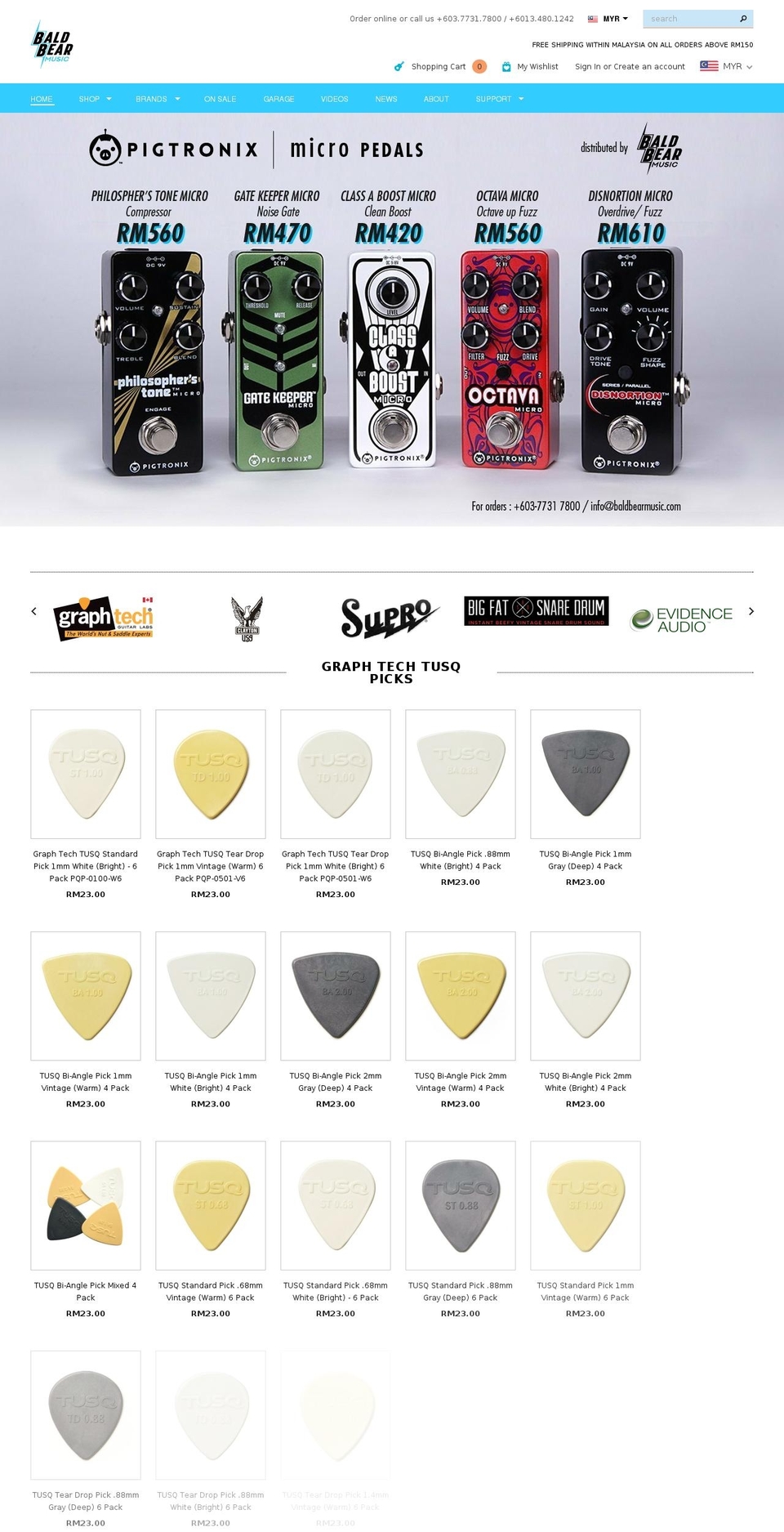 baldbearmusic.com — Shopify storefront screenshot
