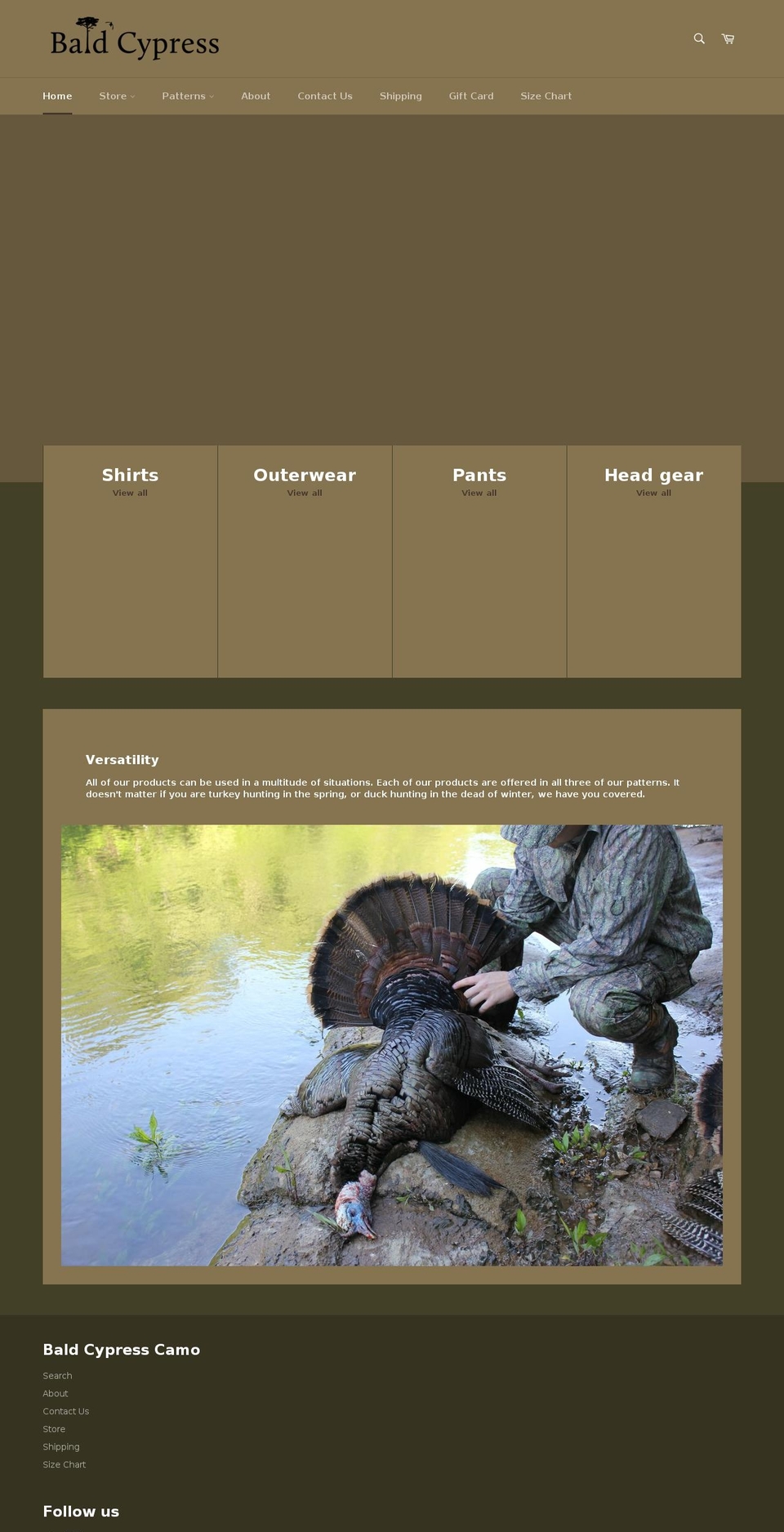 baldcypresscamo.com — Shopify storefront screenshot