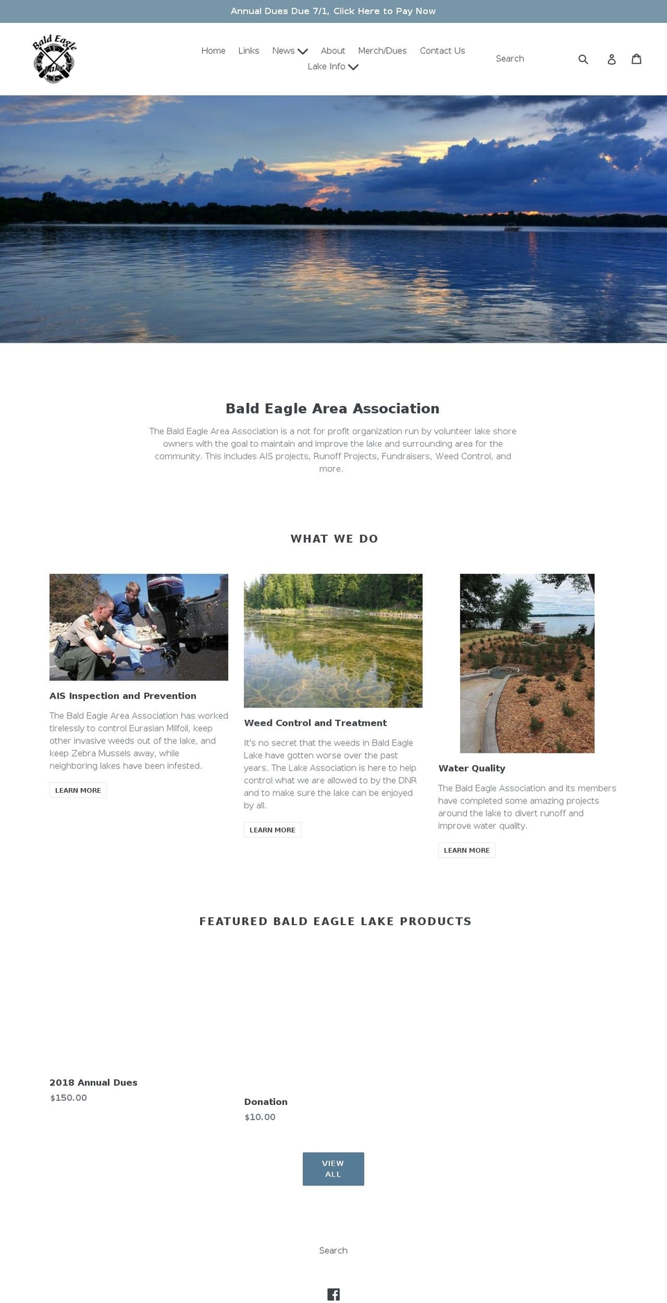 baldeagleassn.org shopify website screenshot