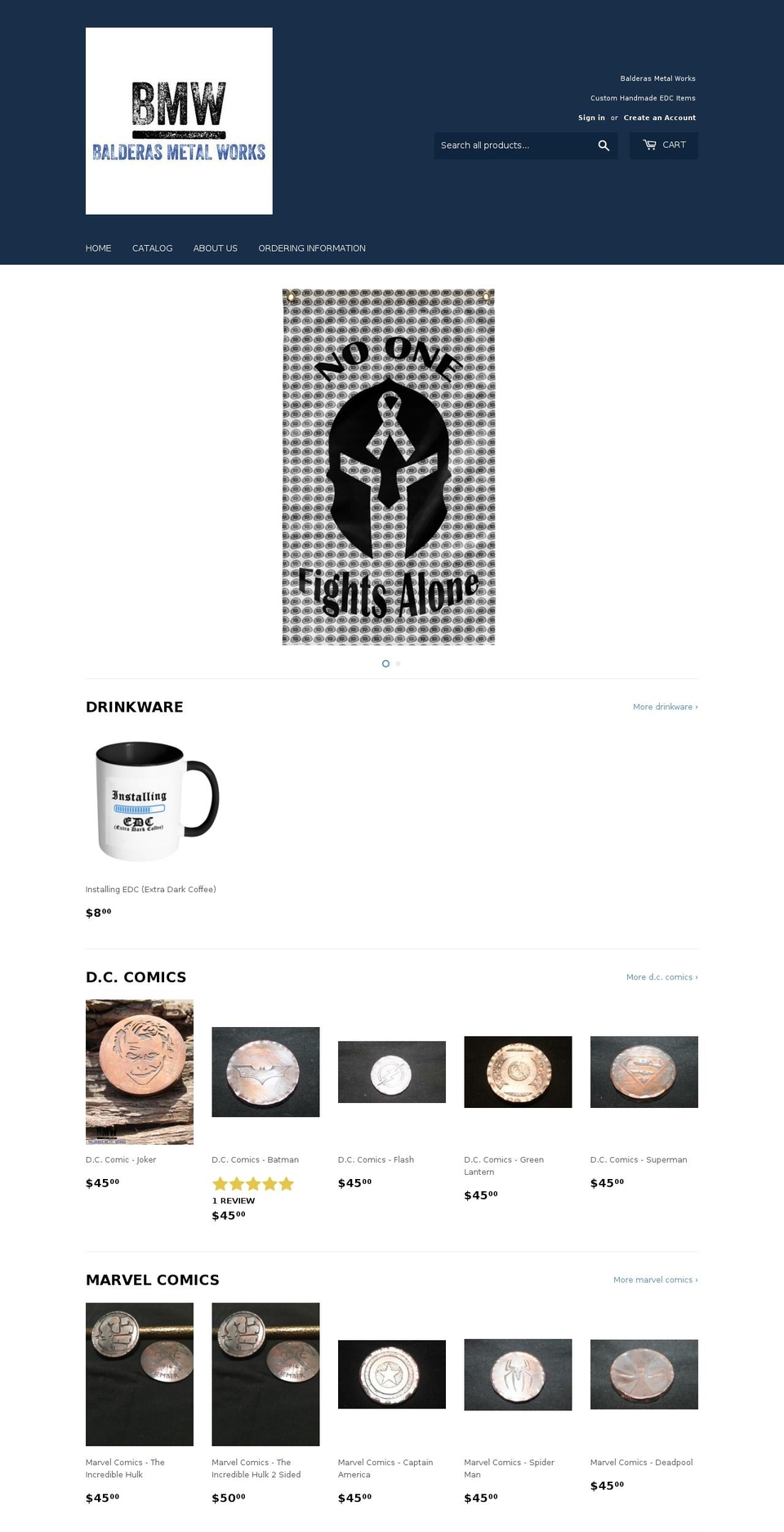 balderasmetalworks.com — Shopify storefront screenshot