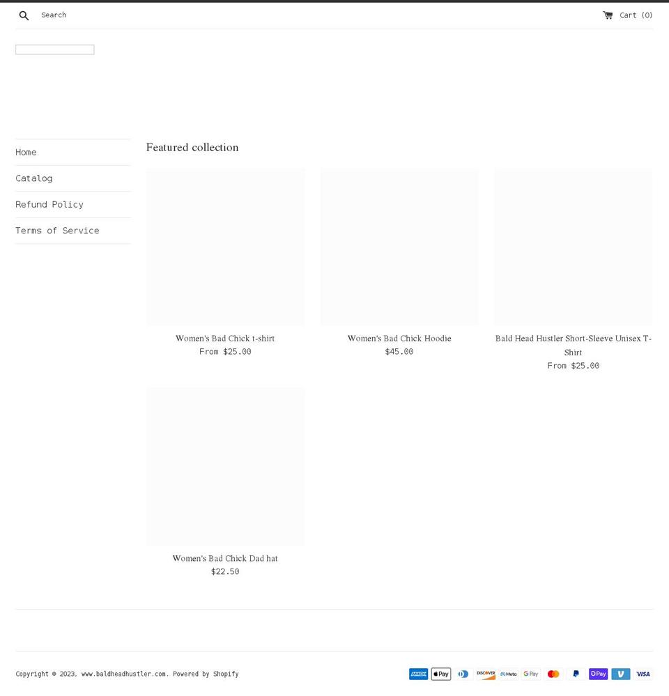 baldheadhustler.com shopify website screenshot