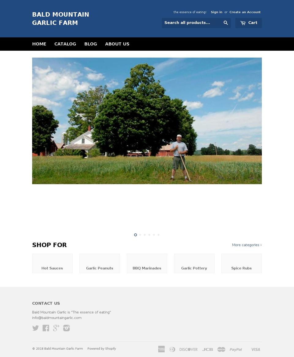 baldmountaingarlic.com — Shopify storefront screenshot