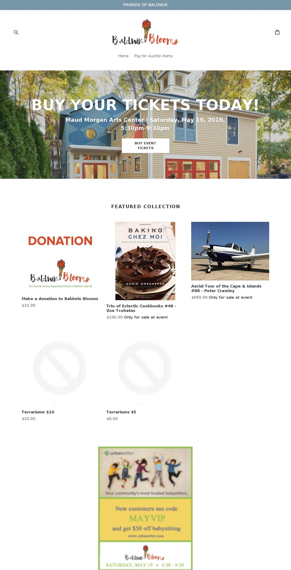 baldwinblooms.com — Shopify storefront screenshot