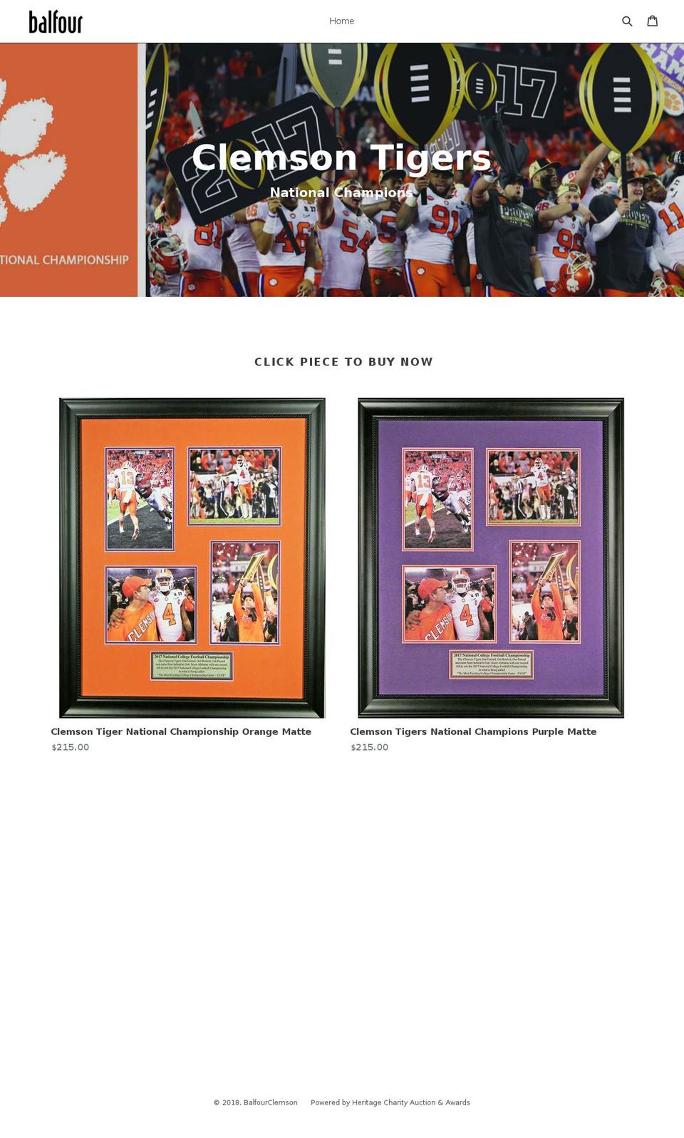 balfourclemson.com — Shopify storefront screenshot