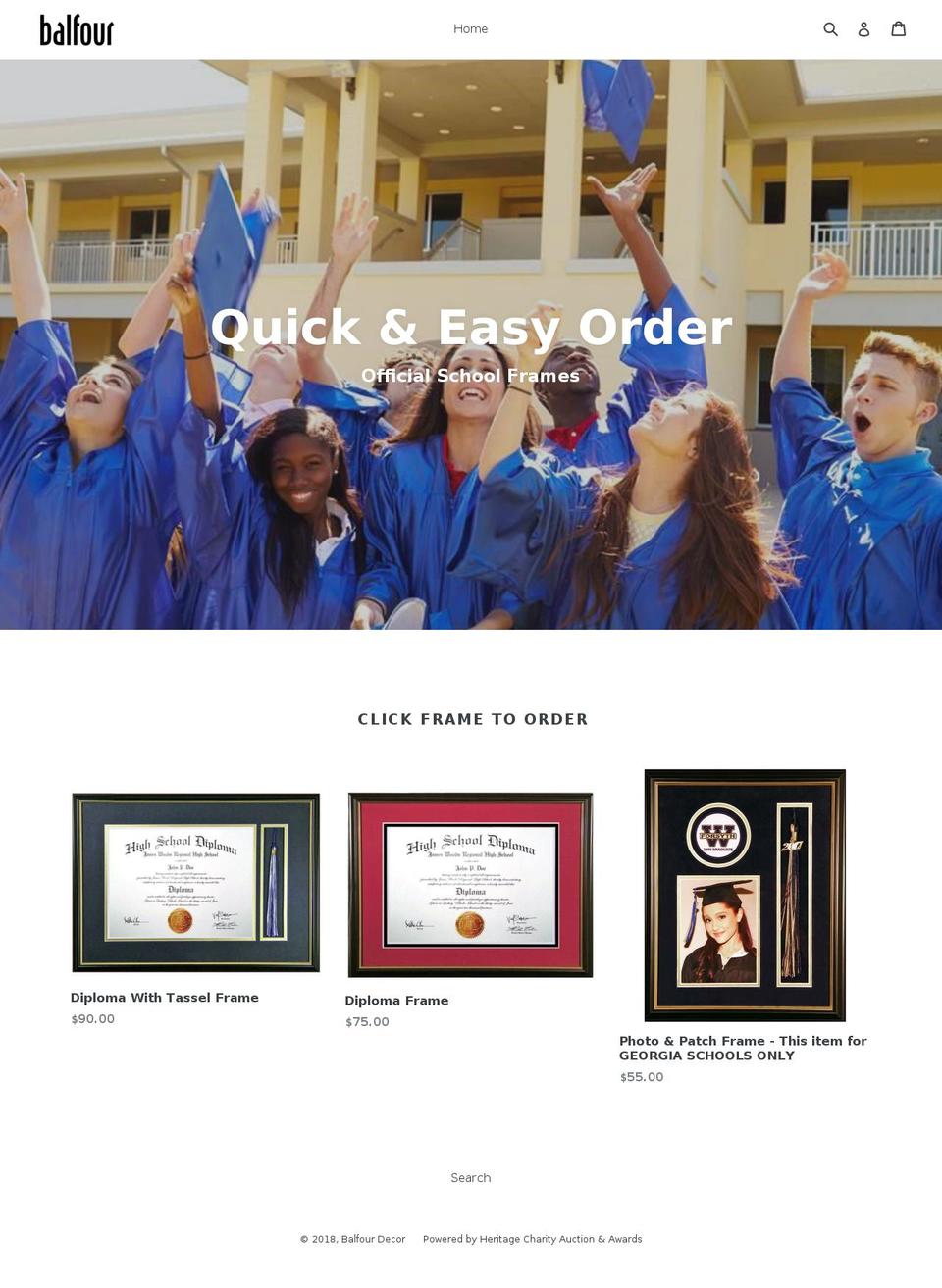 balfourdecor.com — Shopify storefront screenshot