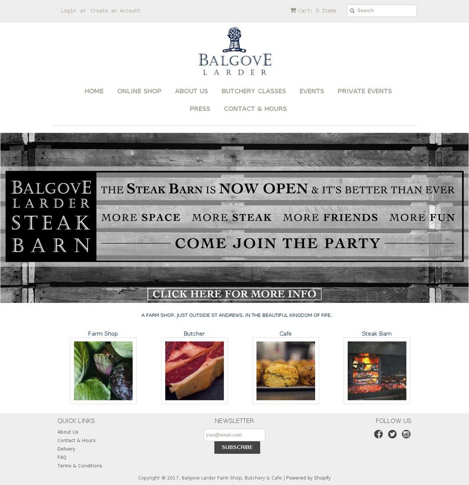 balgove.com shopify website screenshot