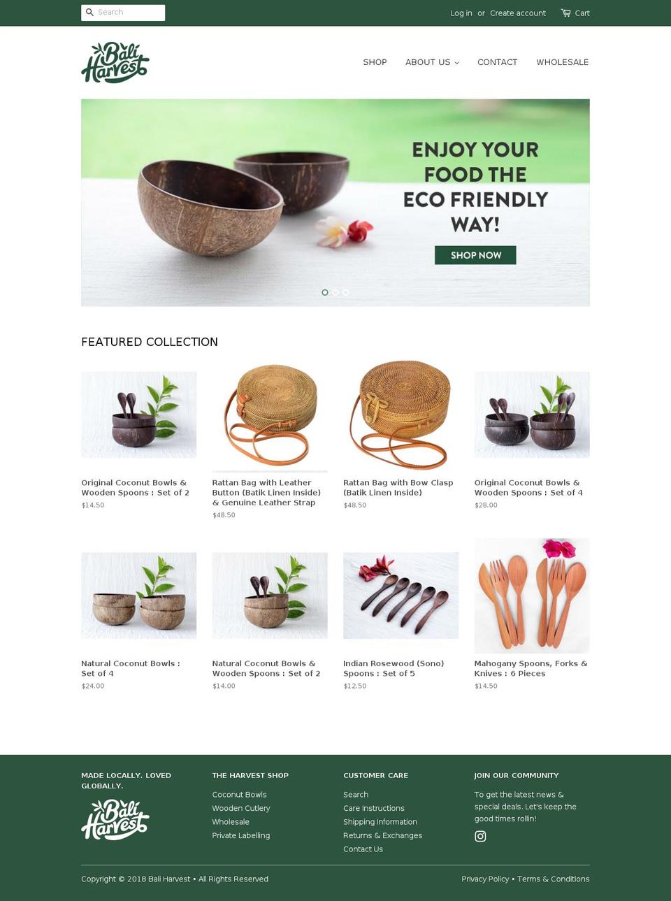 bali-harvest.com — Shopify storefront screenshot