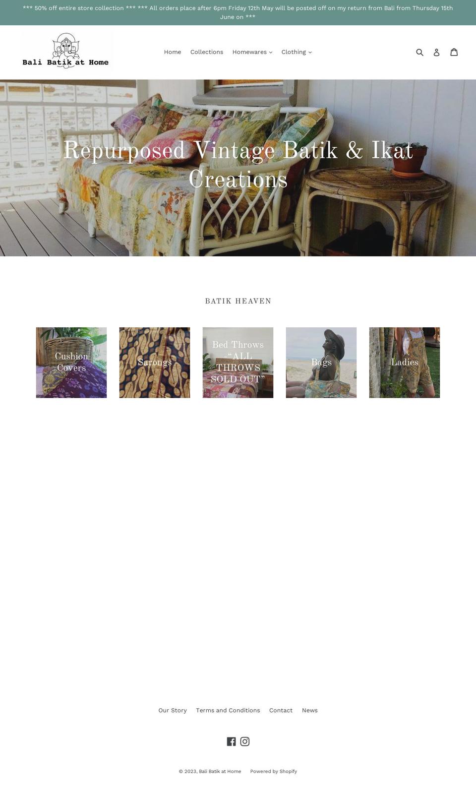balibatikathome.com.au shopify website screenshot