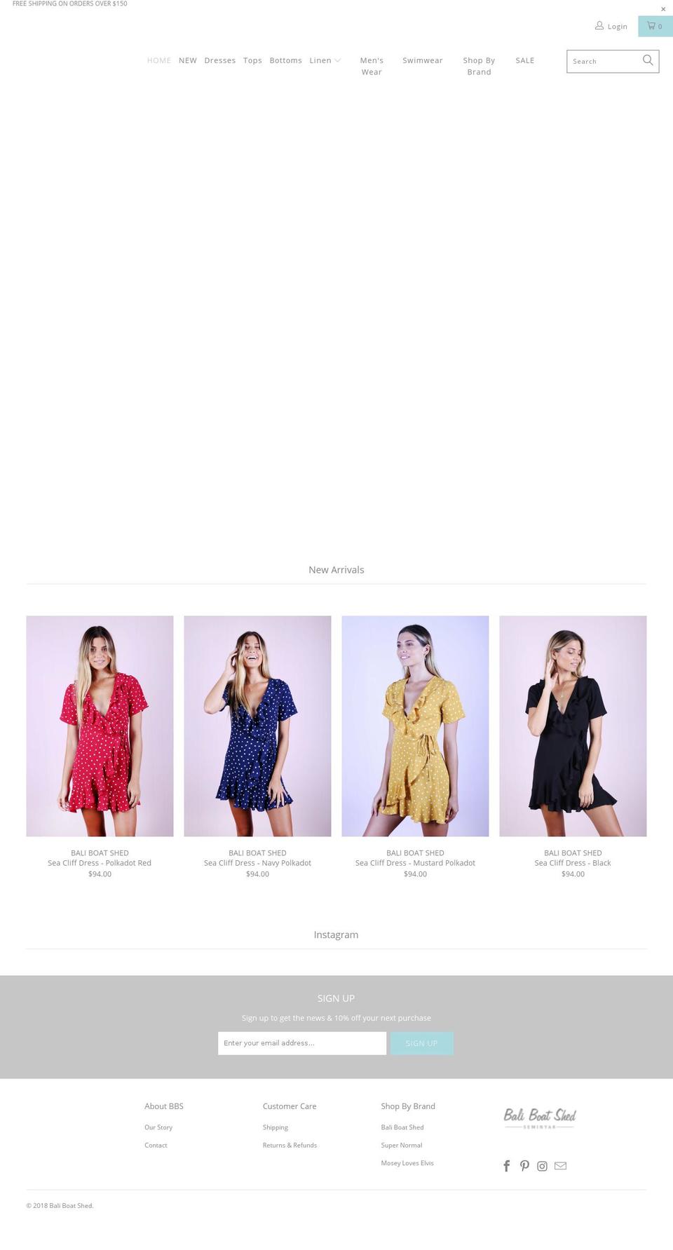 baliboatshed.com shopify website screenshot