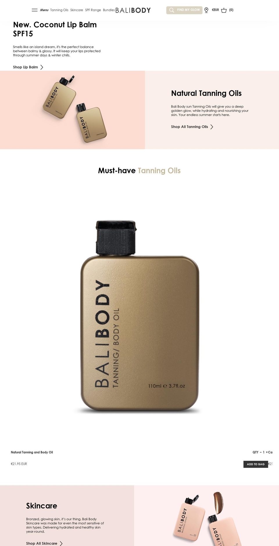 balibody.com.au shopify website screenshot