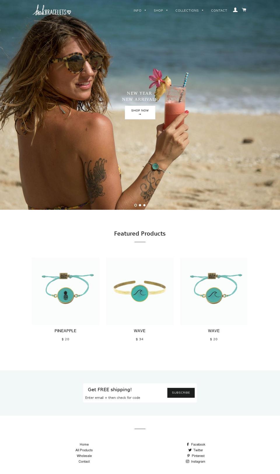 balibracelet.com shopify website screenshot