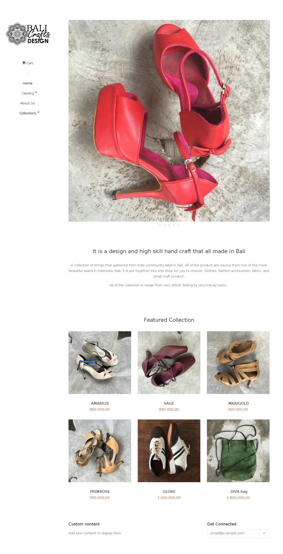 balicraftanddesign.com — Shopify storefront screenshot