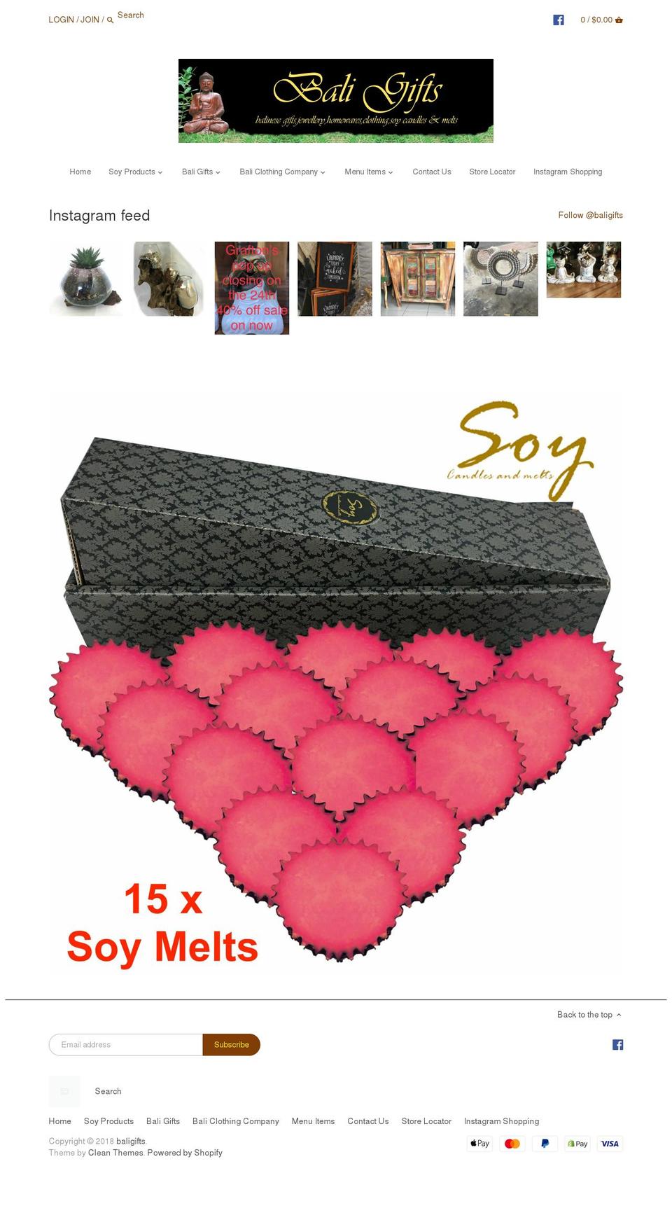 baligifts.com.au shopify website screenshot