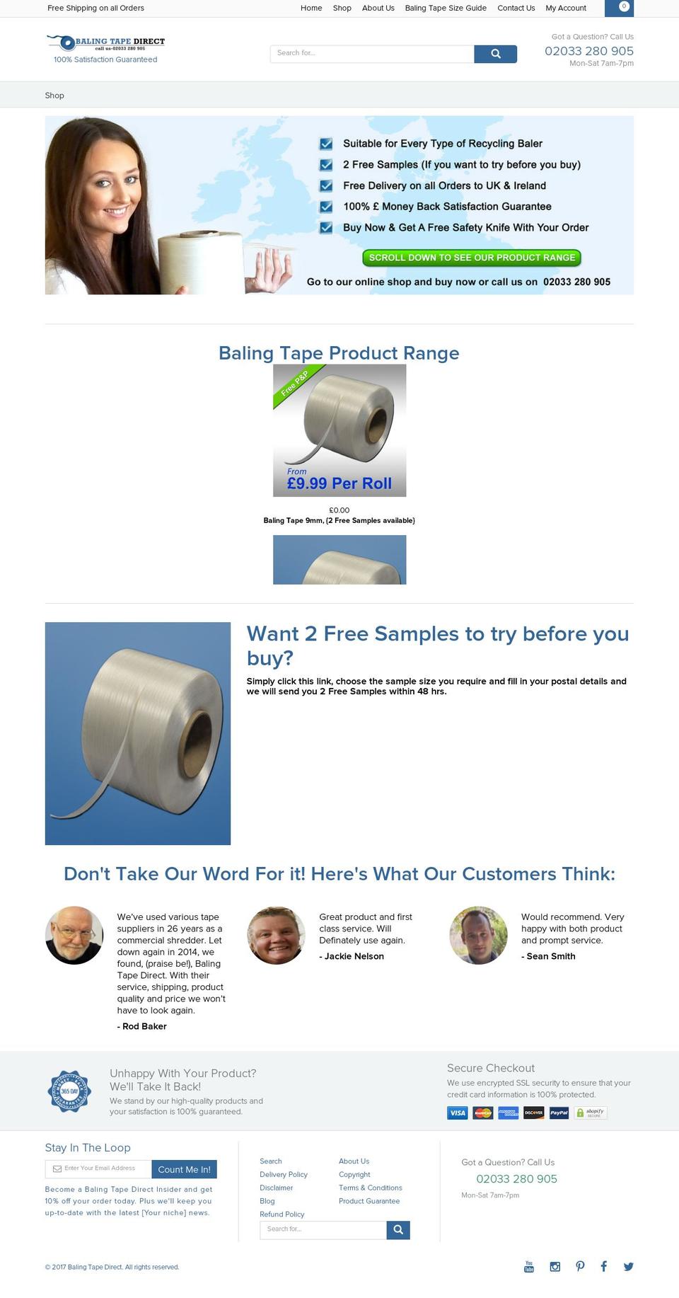 balingtapedirect.com shopify website screenshot