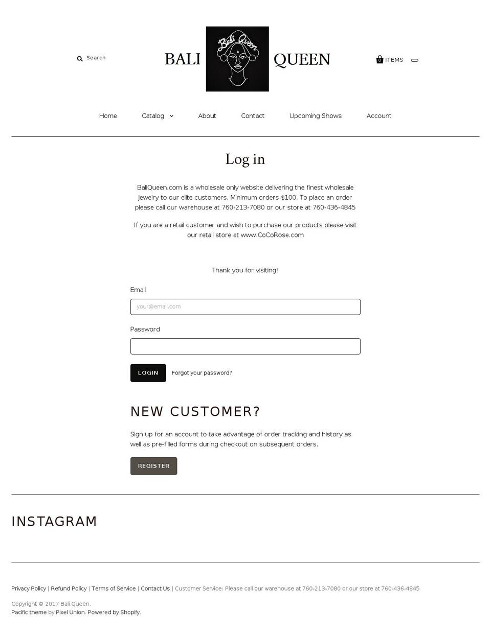 baliqueen.com shopify website screenshot