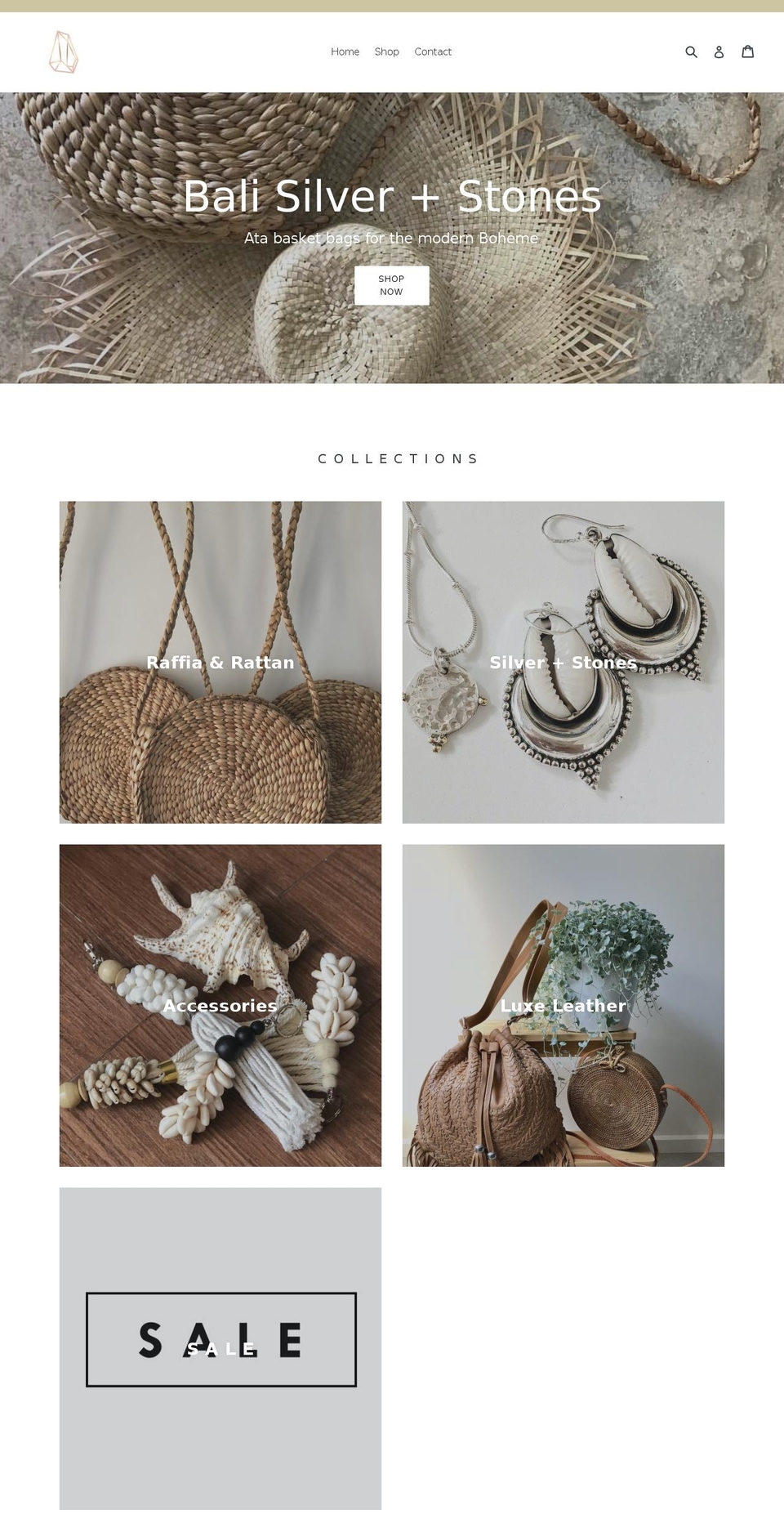 balisilverstones.com — Shopify storefront screenshot