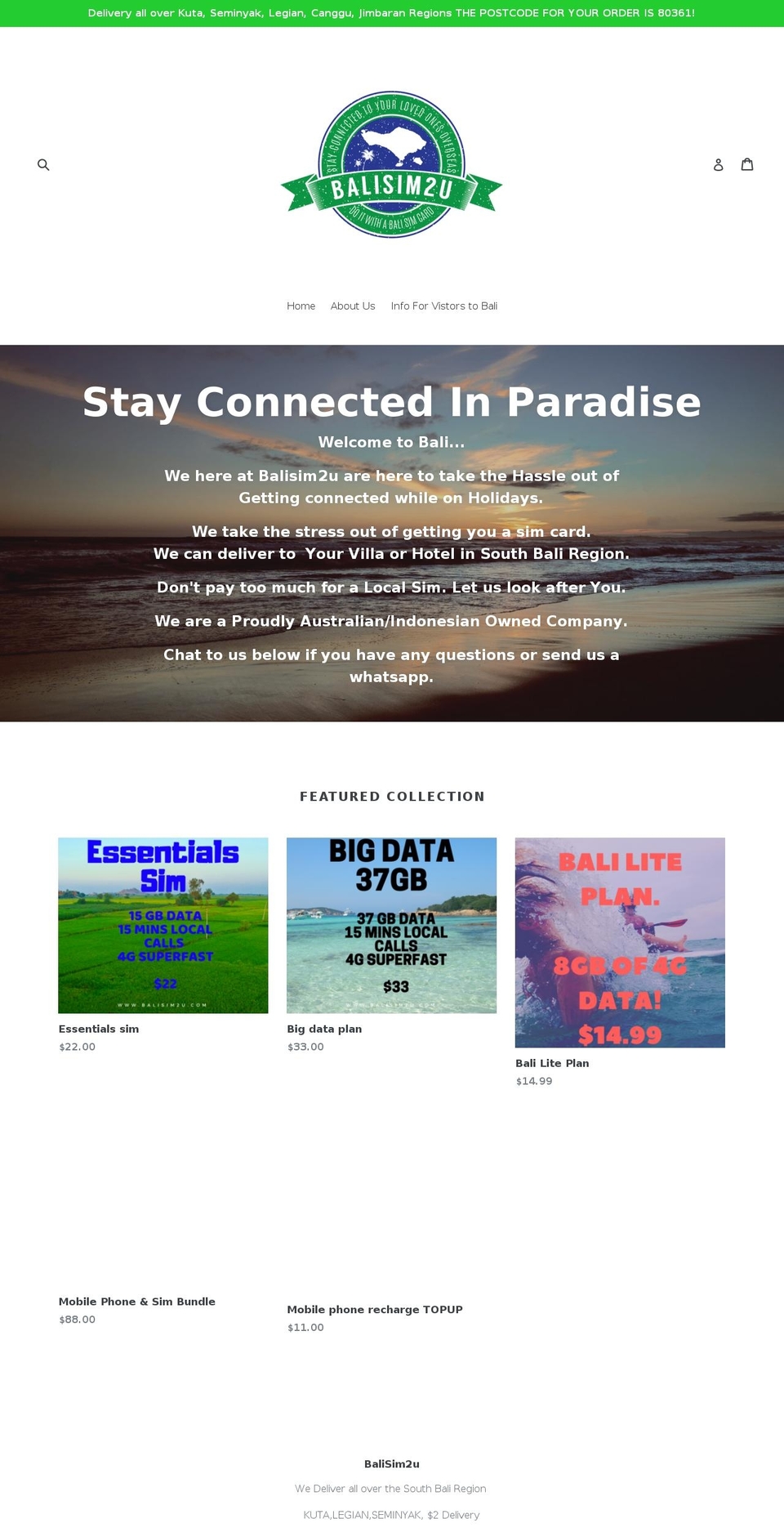 balisim2u.com — Shopify storefront screenshot