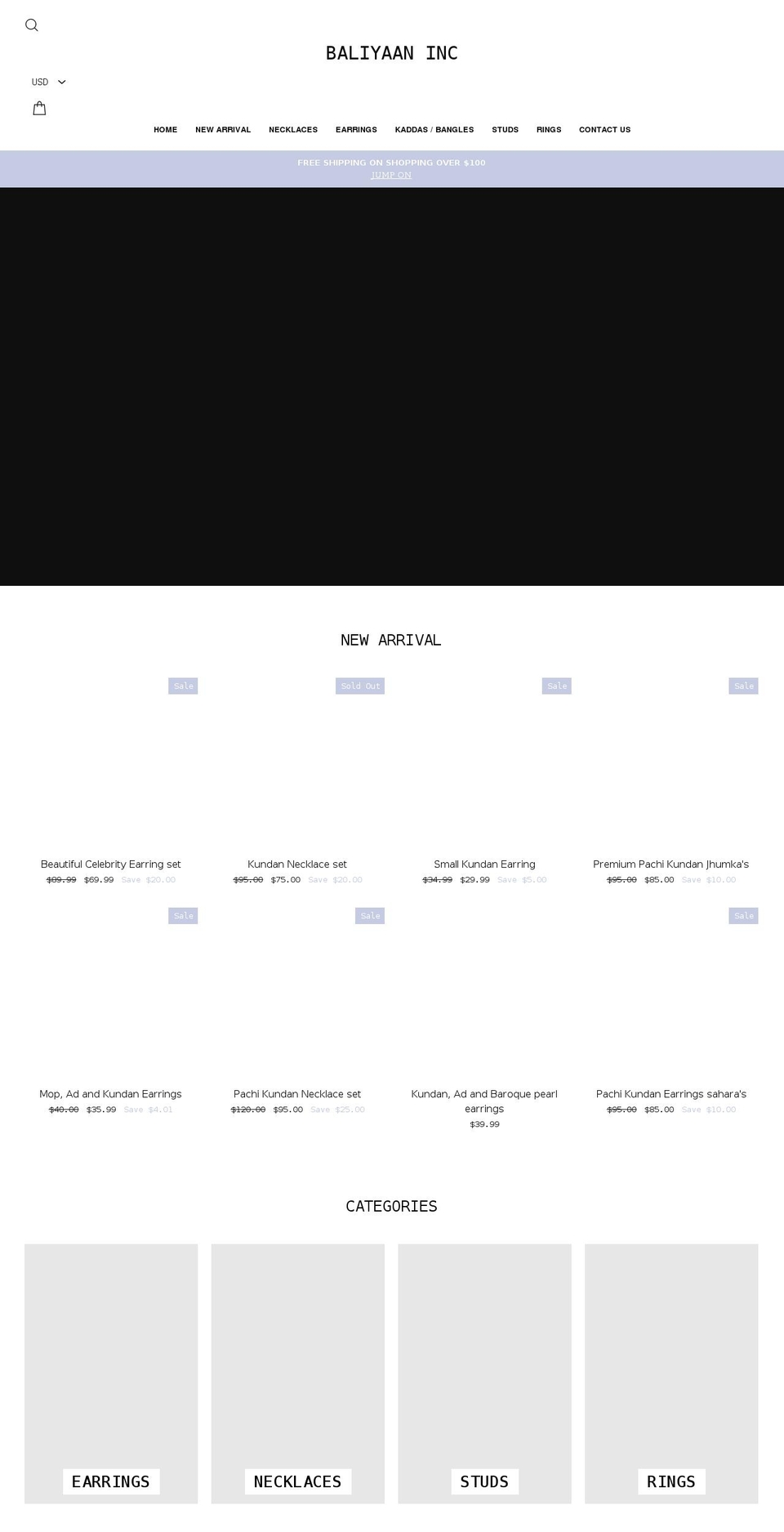 baliyaan.com shopify website screenshot