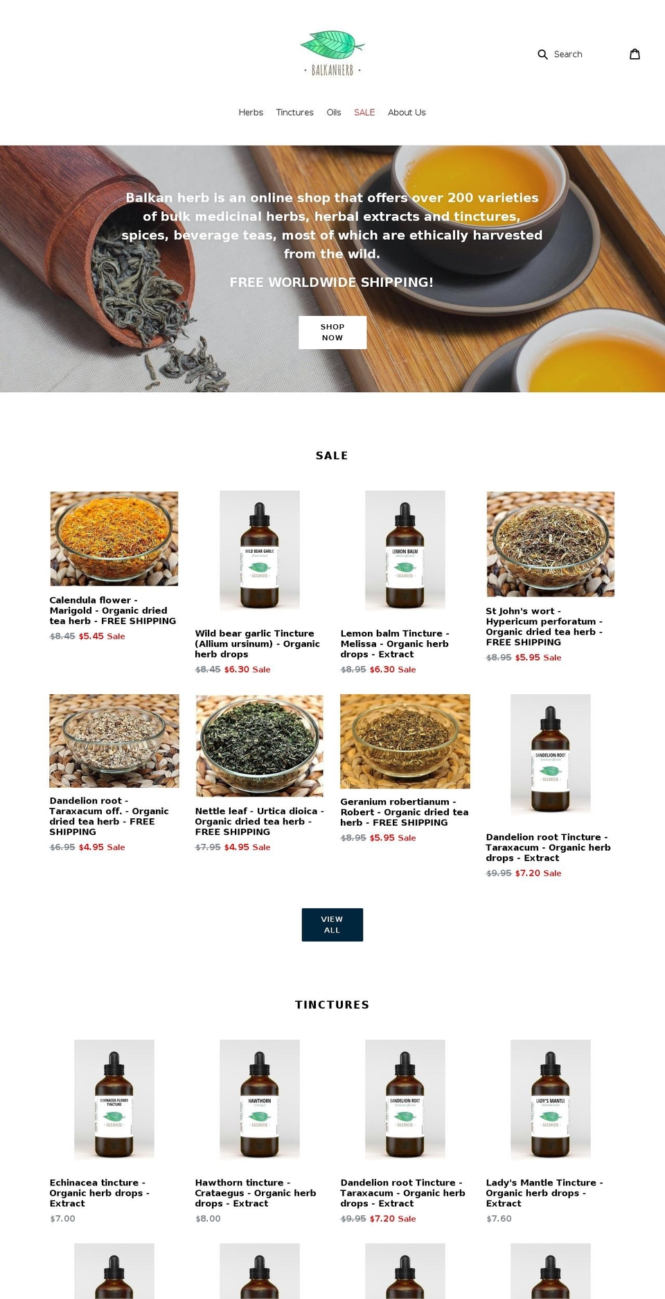 balkanherb.com shopify website screenshot
