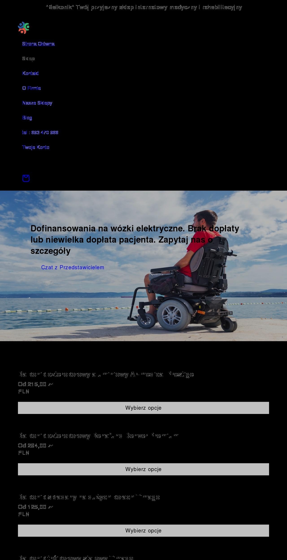 balkonik.pl shopify website screenshot