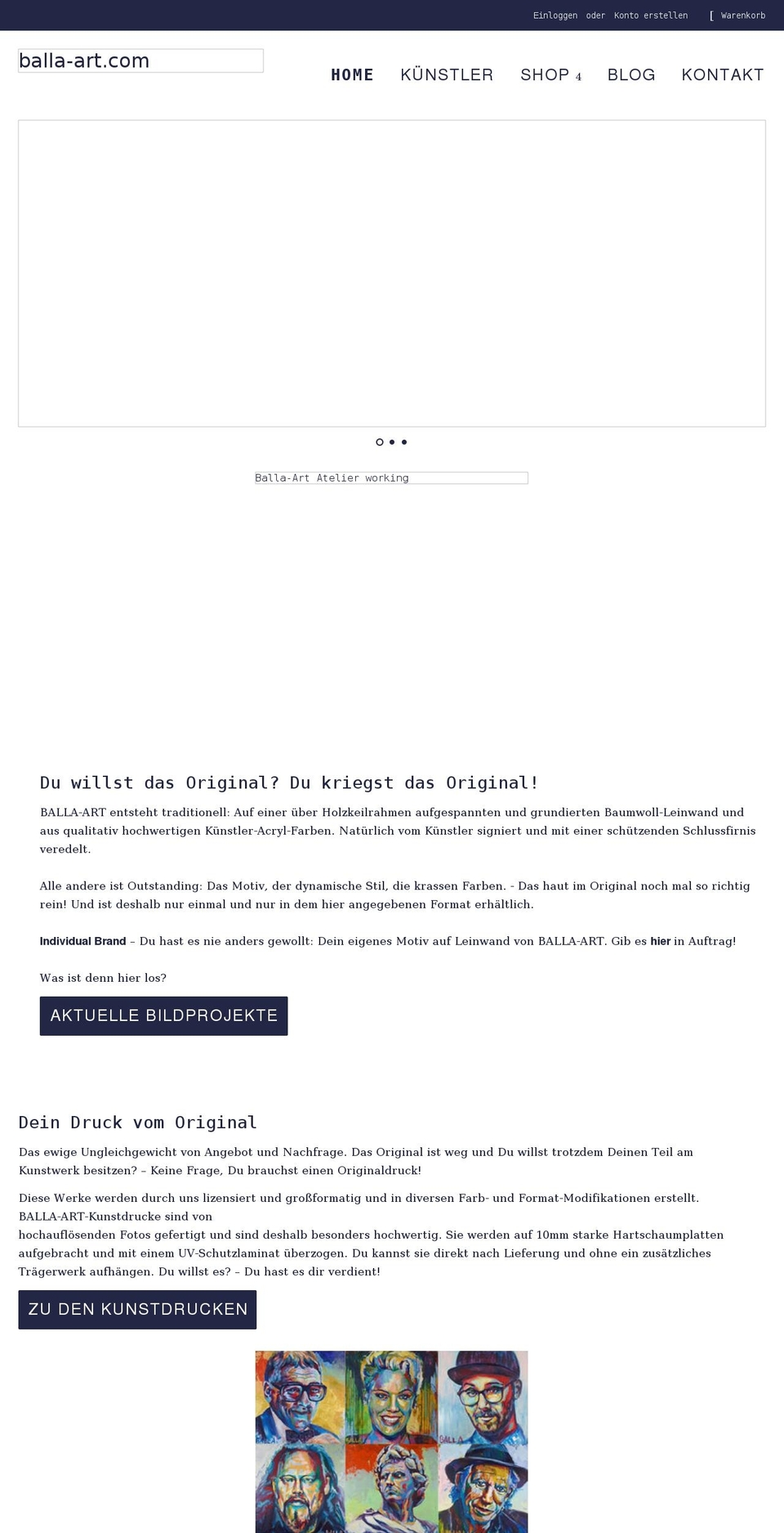balla-art.com shopify website screenshot