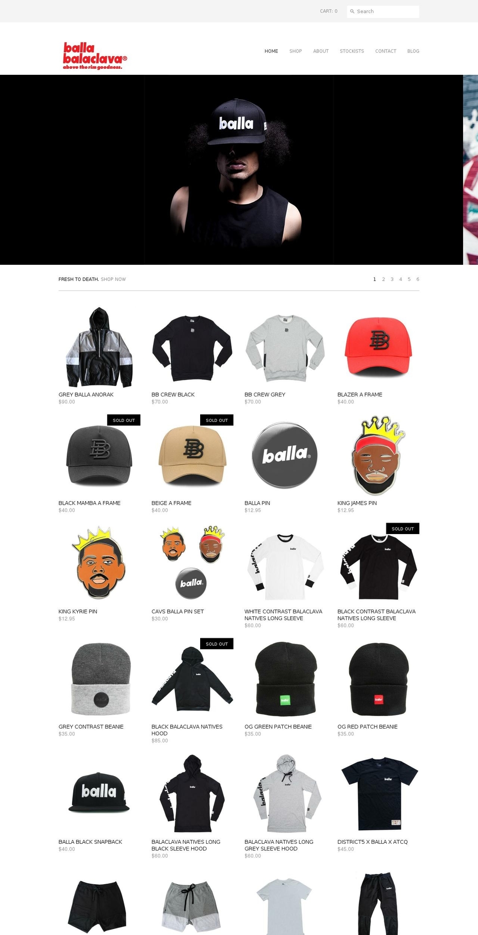 ballaapparel.com shopify website screenshot