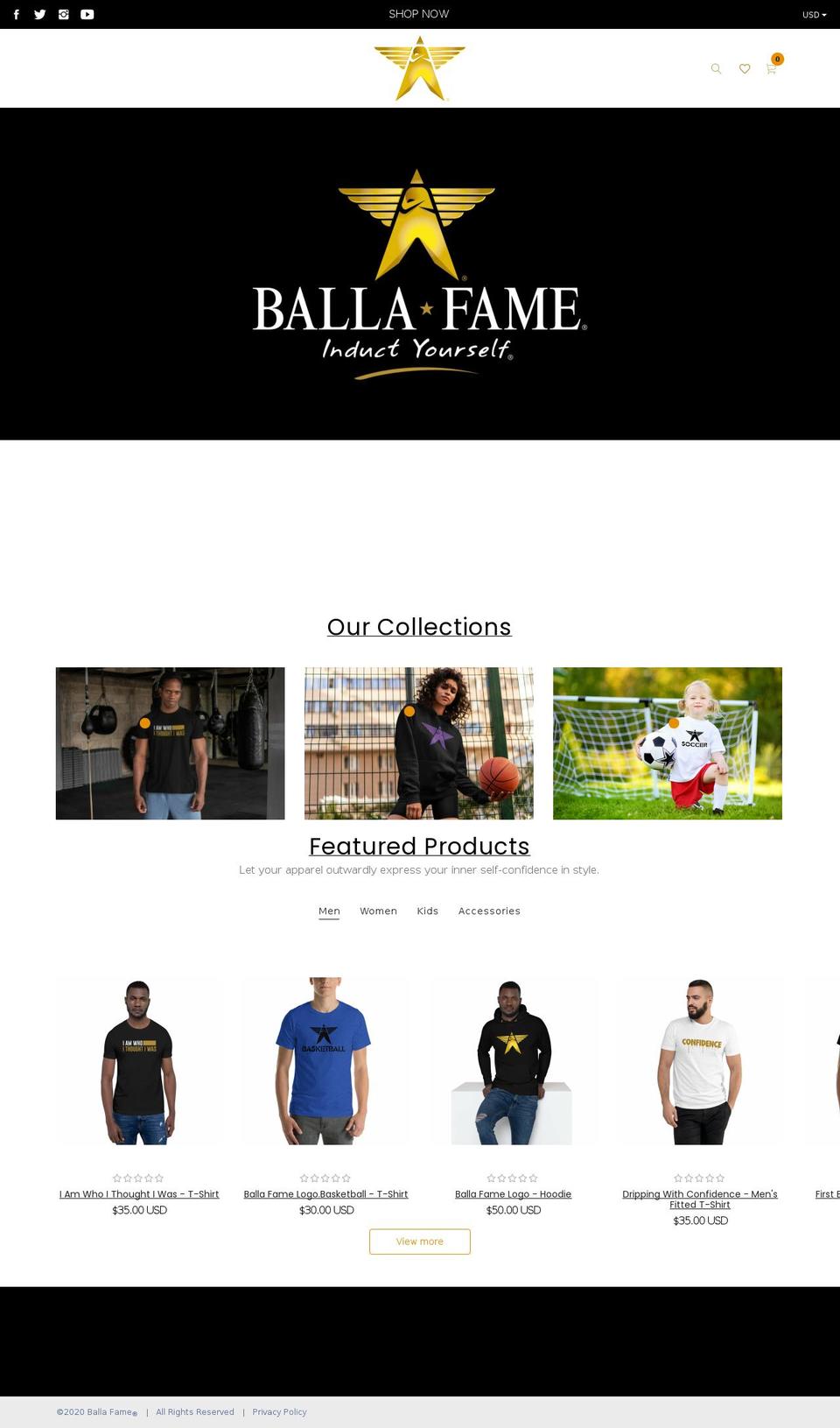 aries Shopify theme site example ballafame.com