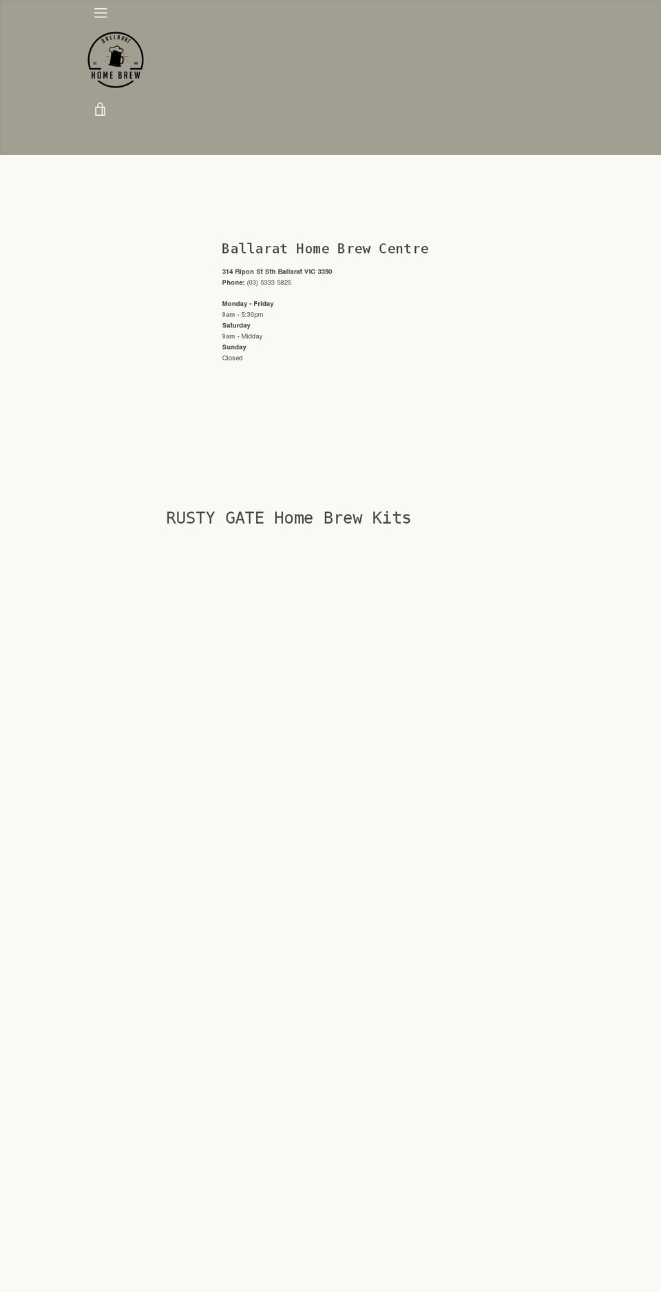ballarathomebrew.com.au shopify website screenshot