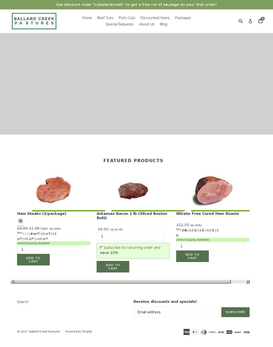 ballardcreek.com shopify website screenshot