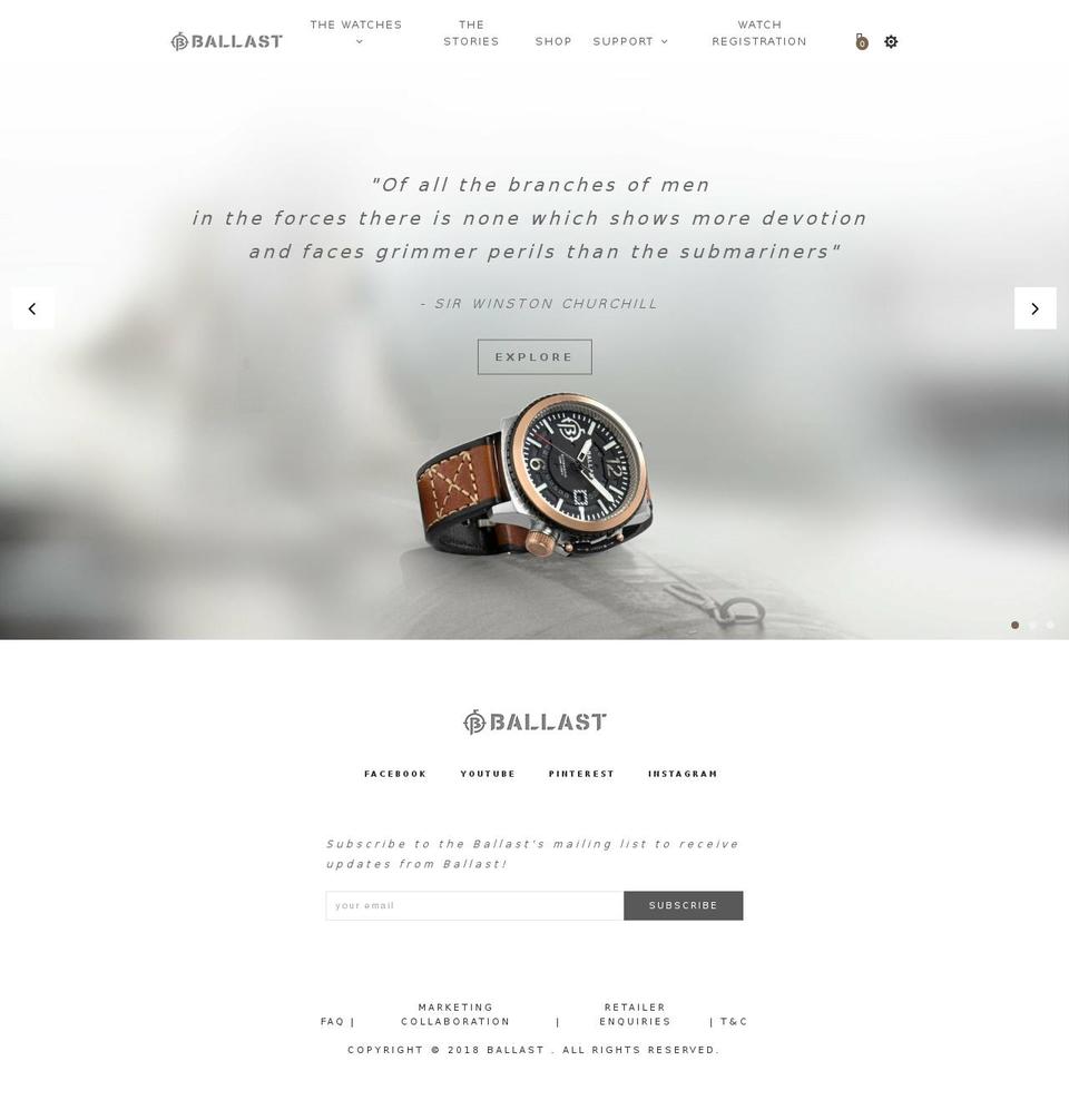ballasttimeinstruments.com shopify website screenshot