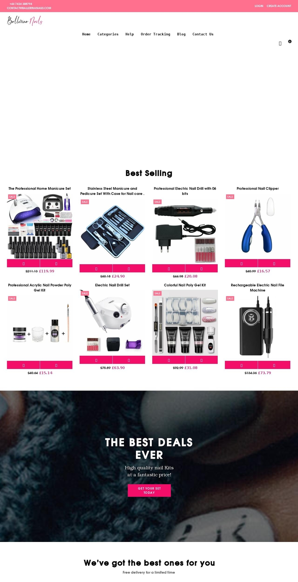 ballerinanails.com shopify website screenshot