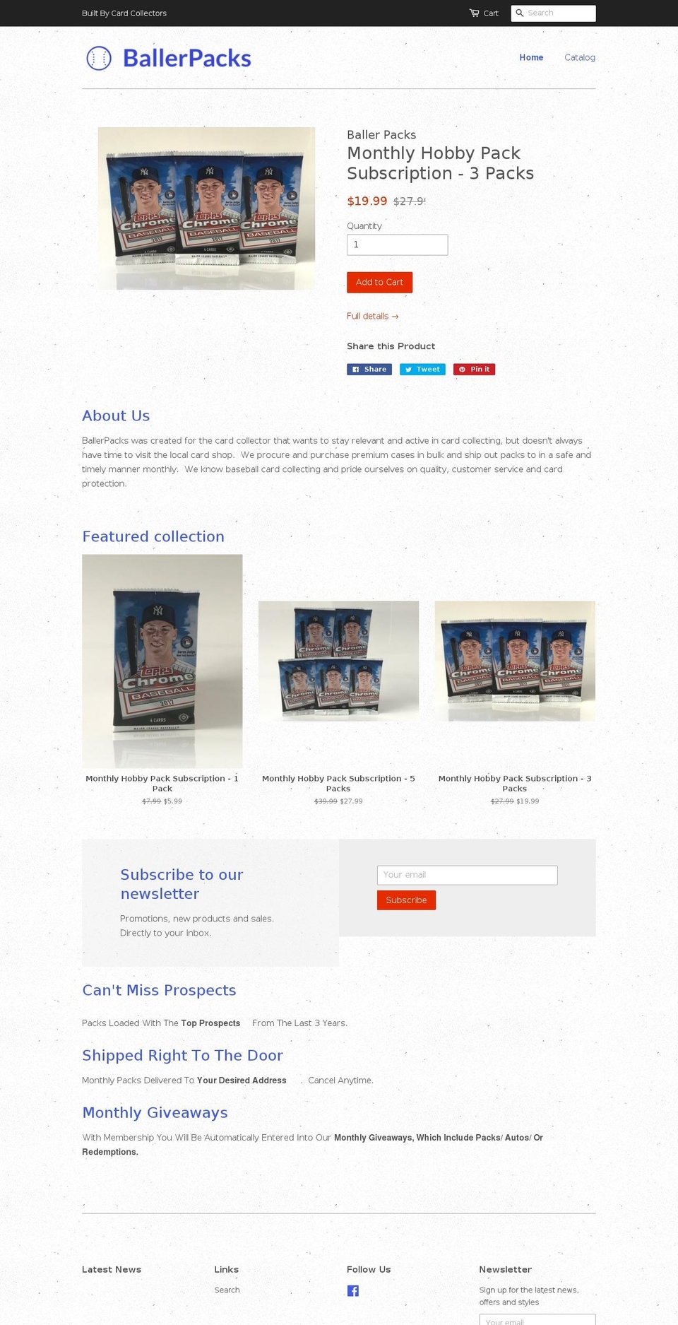 ballerpacks.com — Shopify storefront screenshot