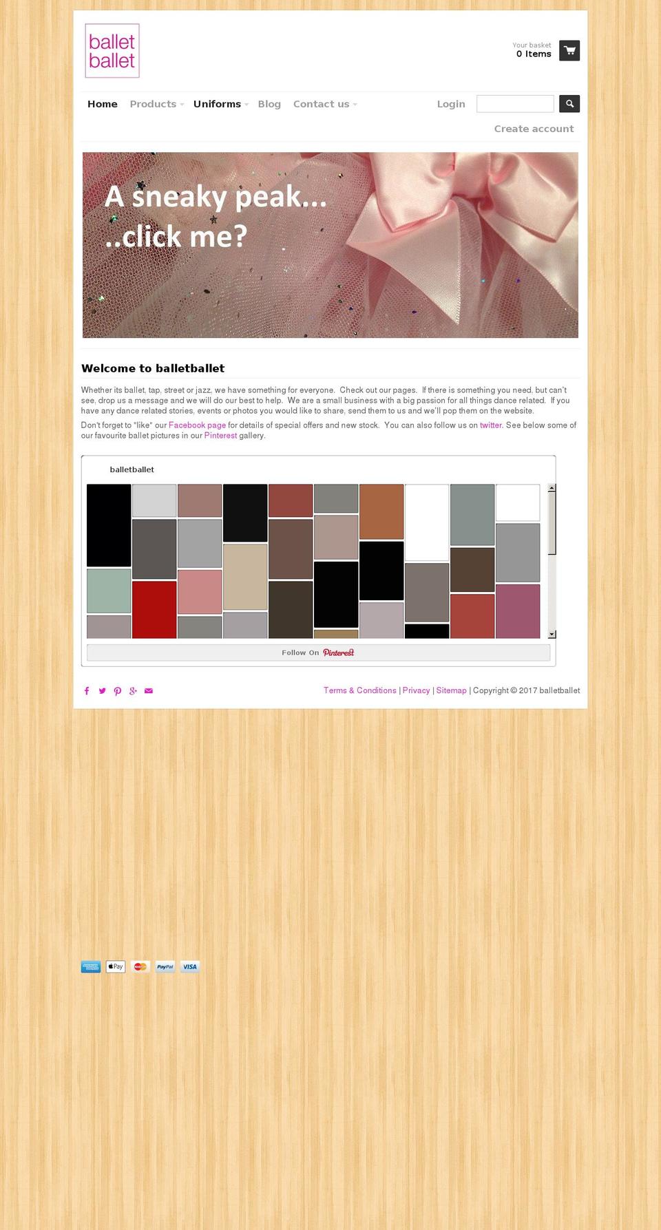 balletballet.uk shopify website screenshot