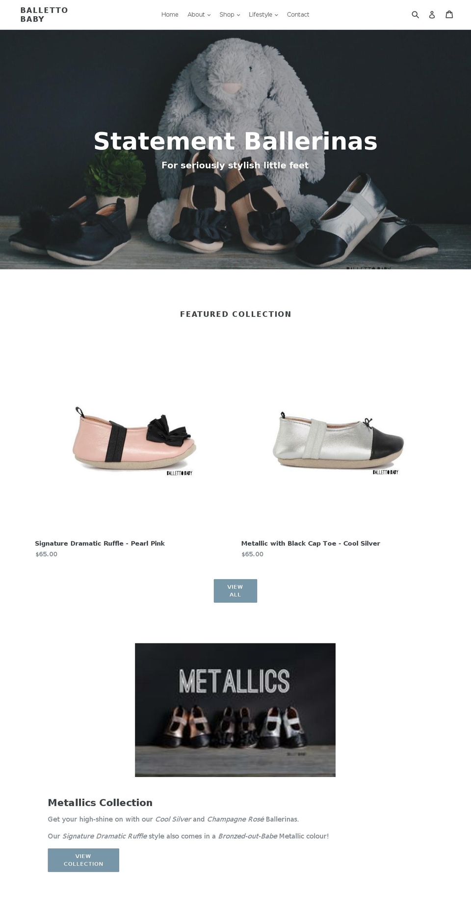 ballettobaby.com — Shopify storefront screenshot