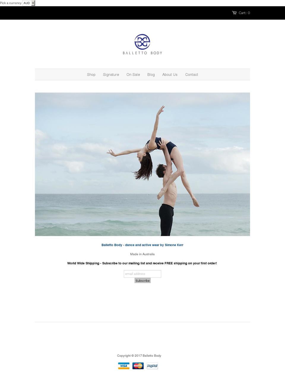 ballettobody.net shopify website screenshot