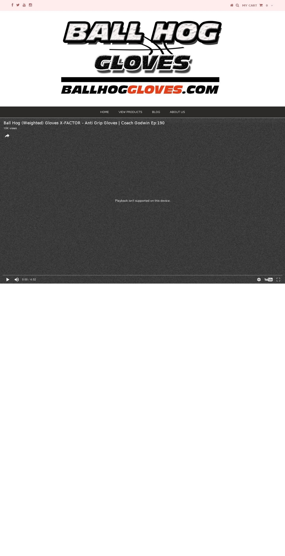 ballhoggloves.com shopify website screenshot