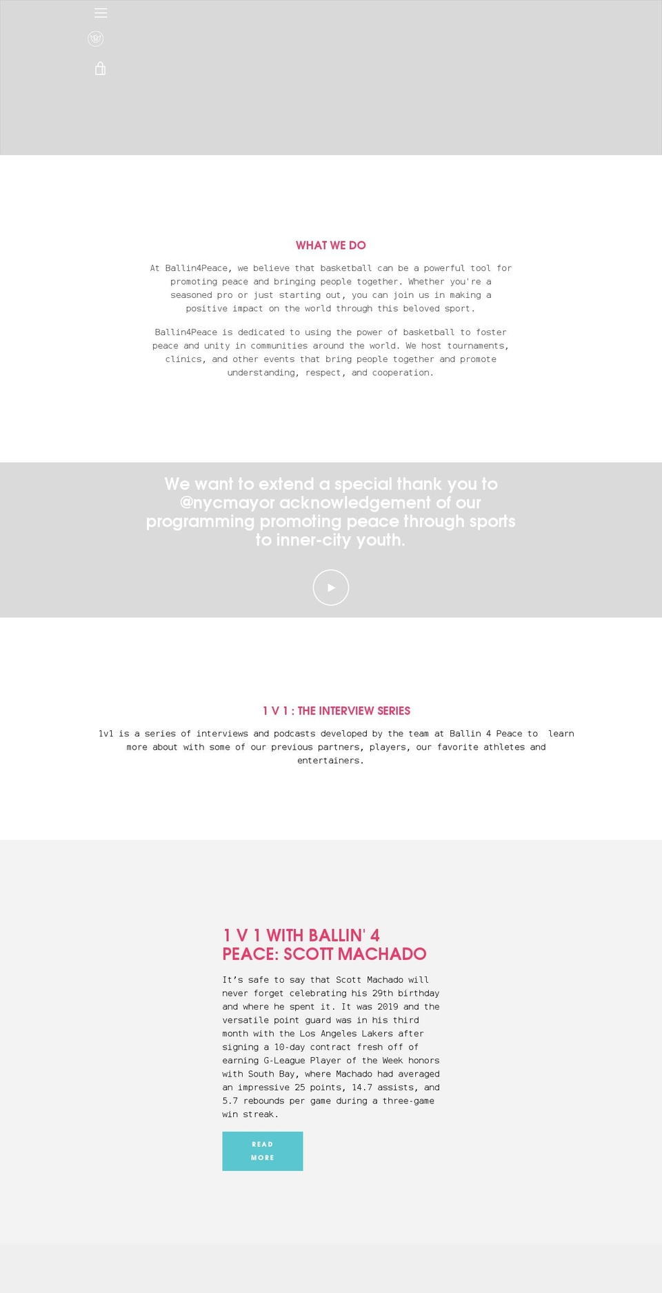 ballin4peace.org shopify website screenshot