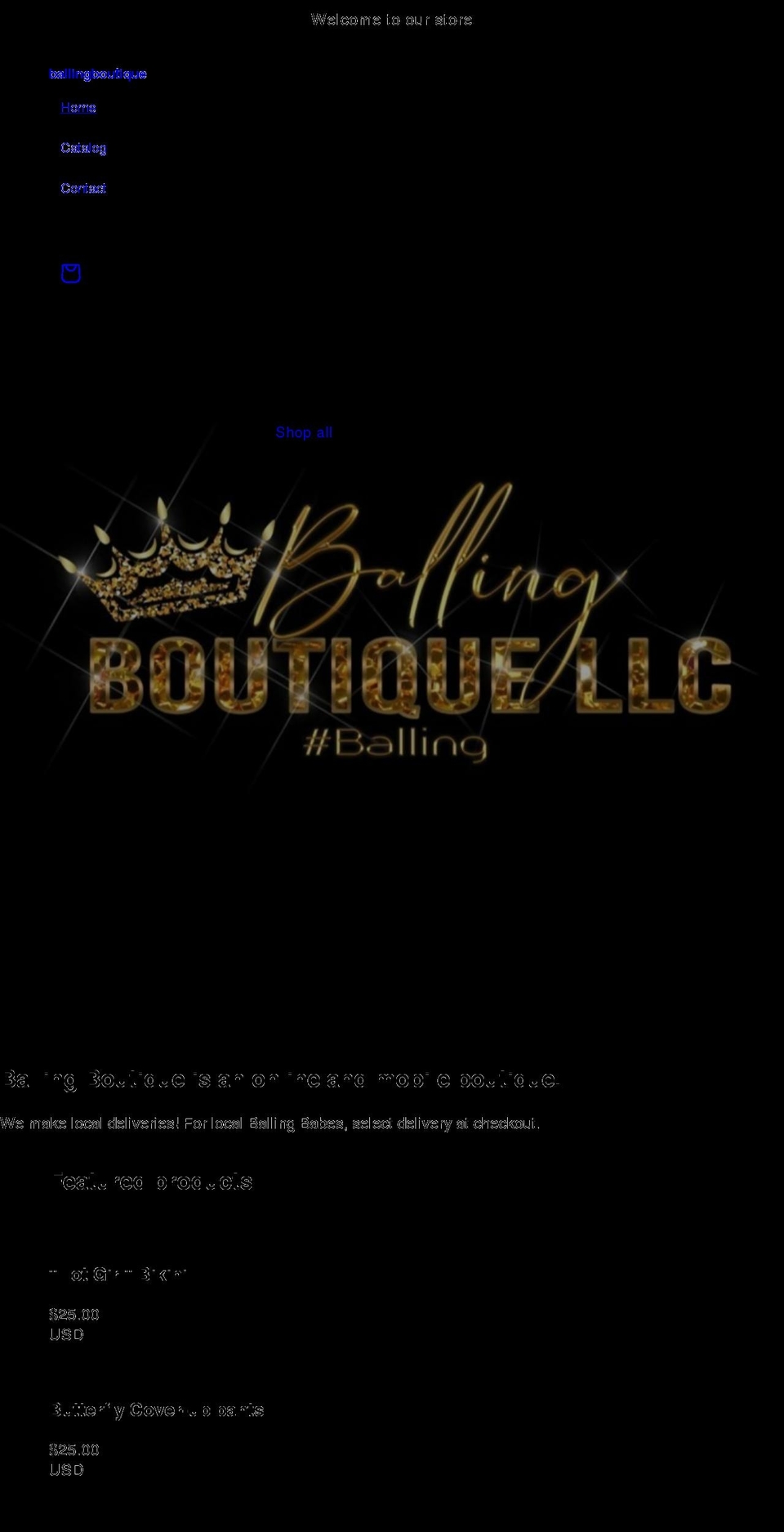 ballingboutique.com shopify website screenshot