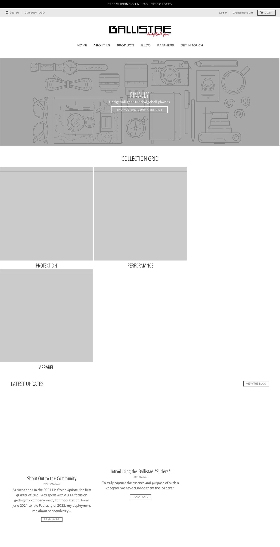 ballistaegear.com — Shopify storefront screenshot