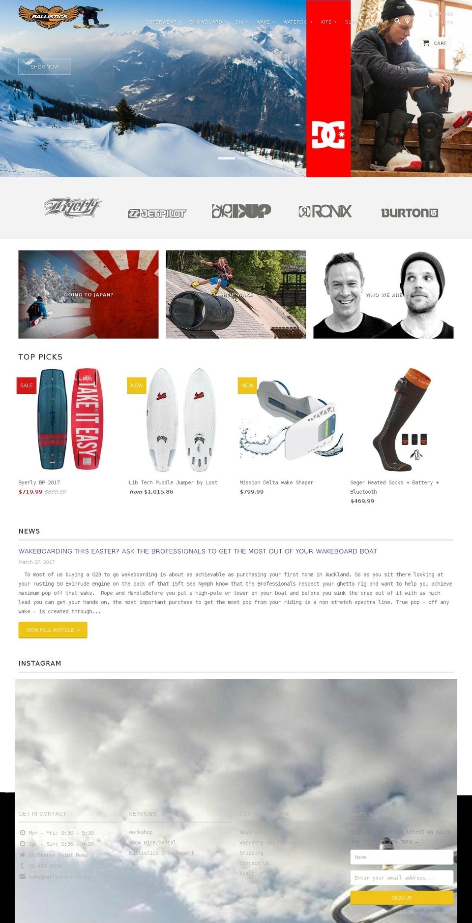 ballistics.co.nz shopify website screenshot