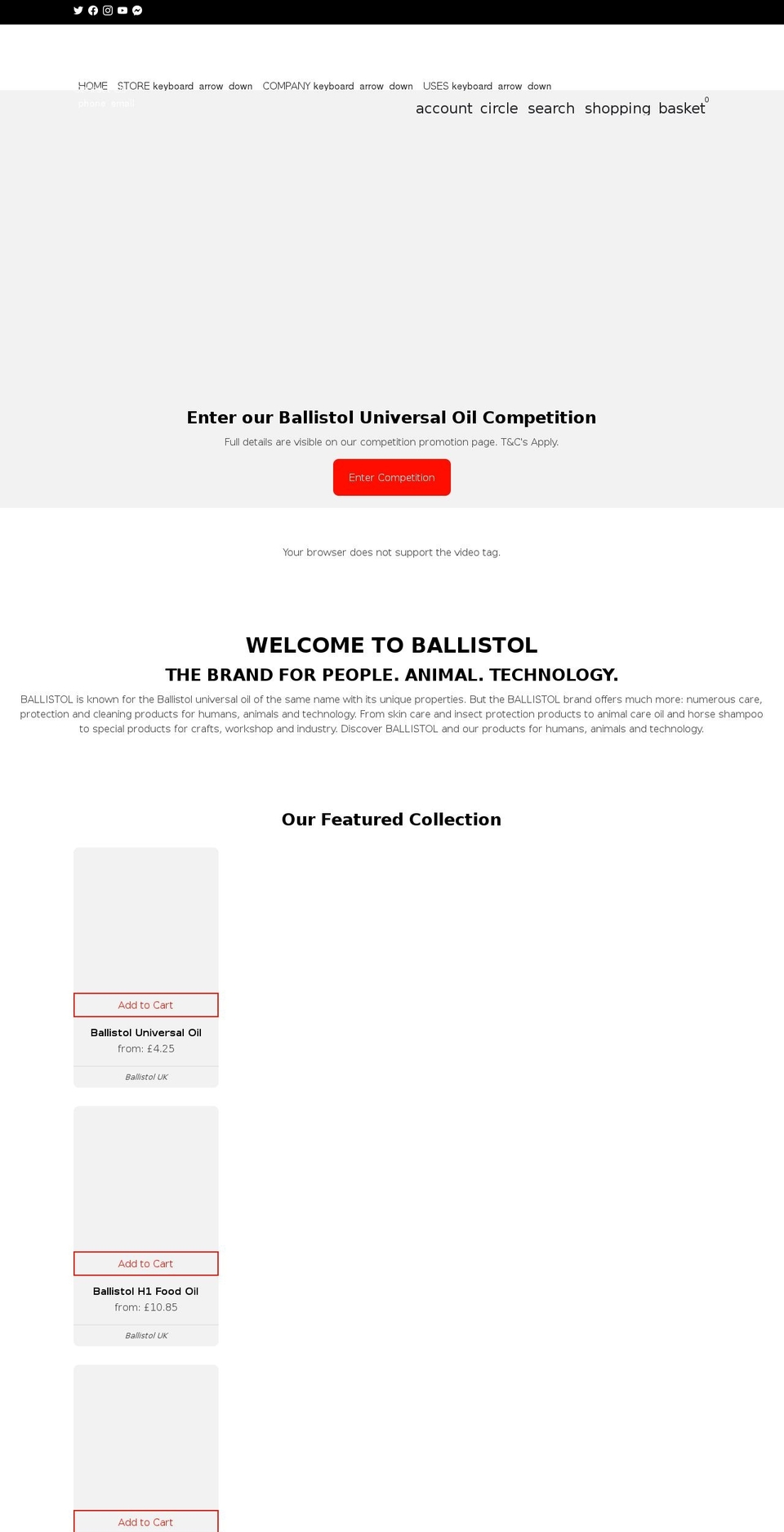 ballistol.co.uk shopify website screenshot