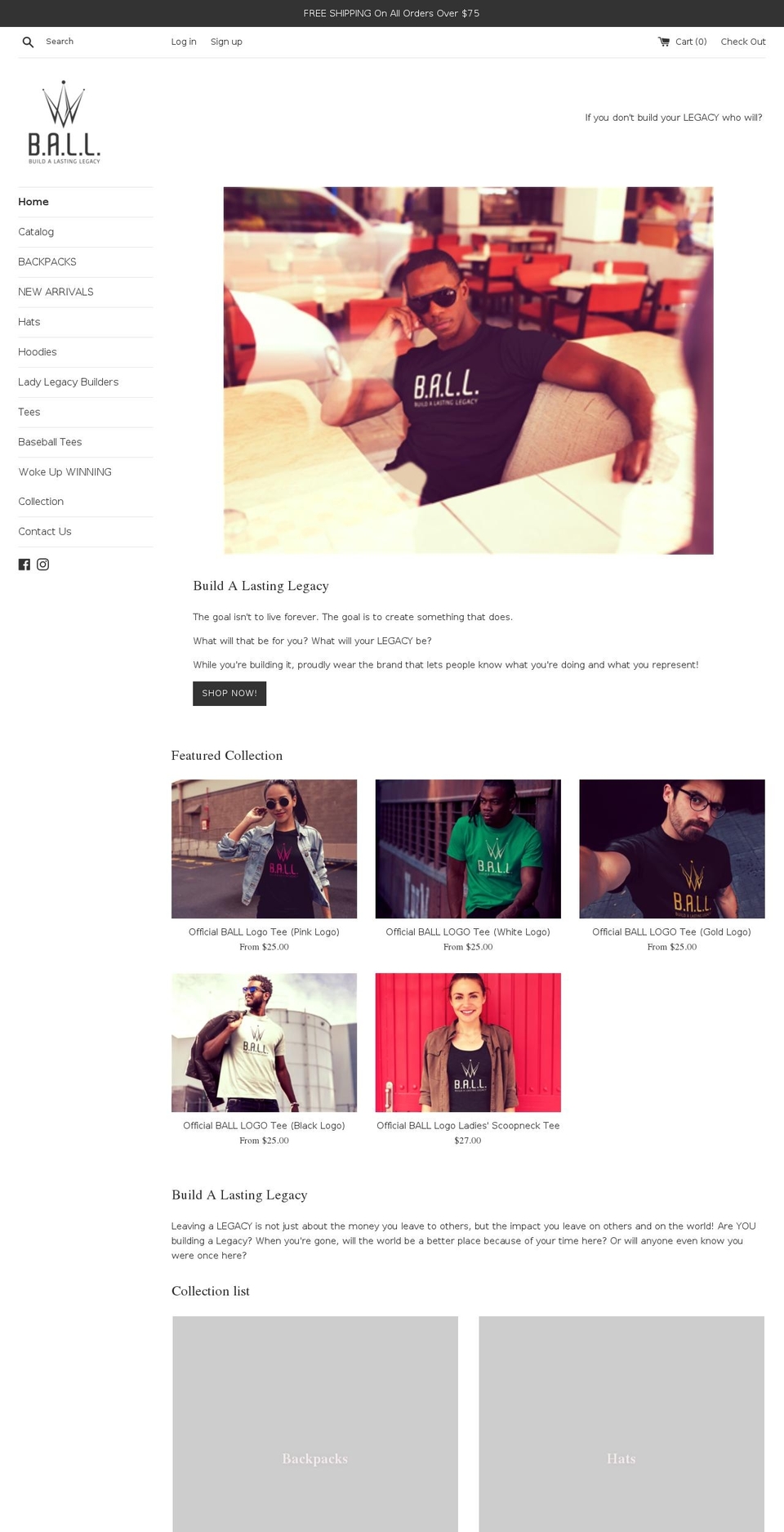 ballllc.com — Shopify storefront screenshot