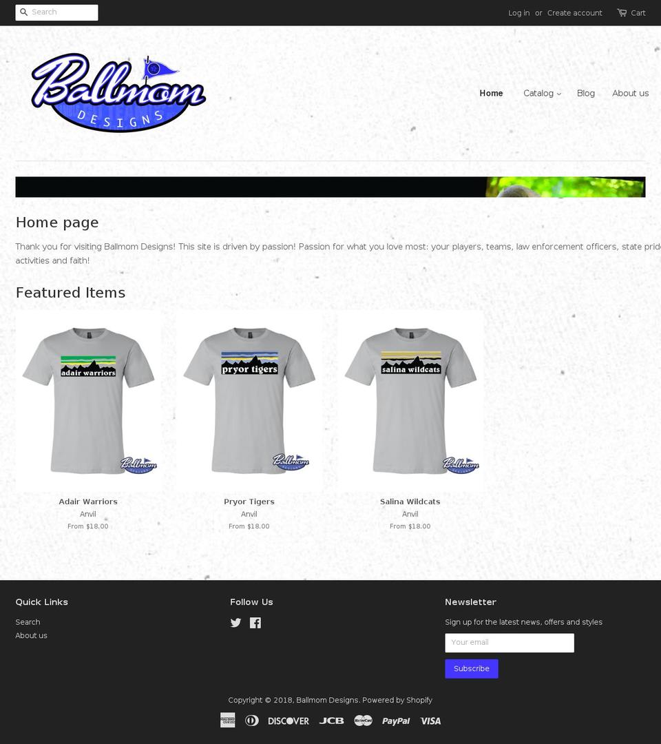 ballmomdesigns.com shopify website screenshot