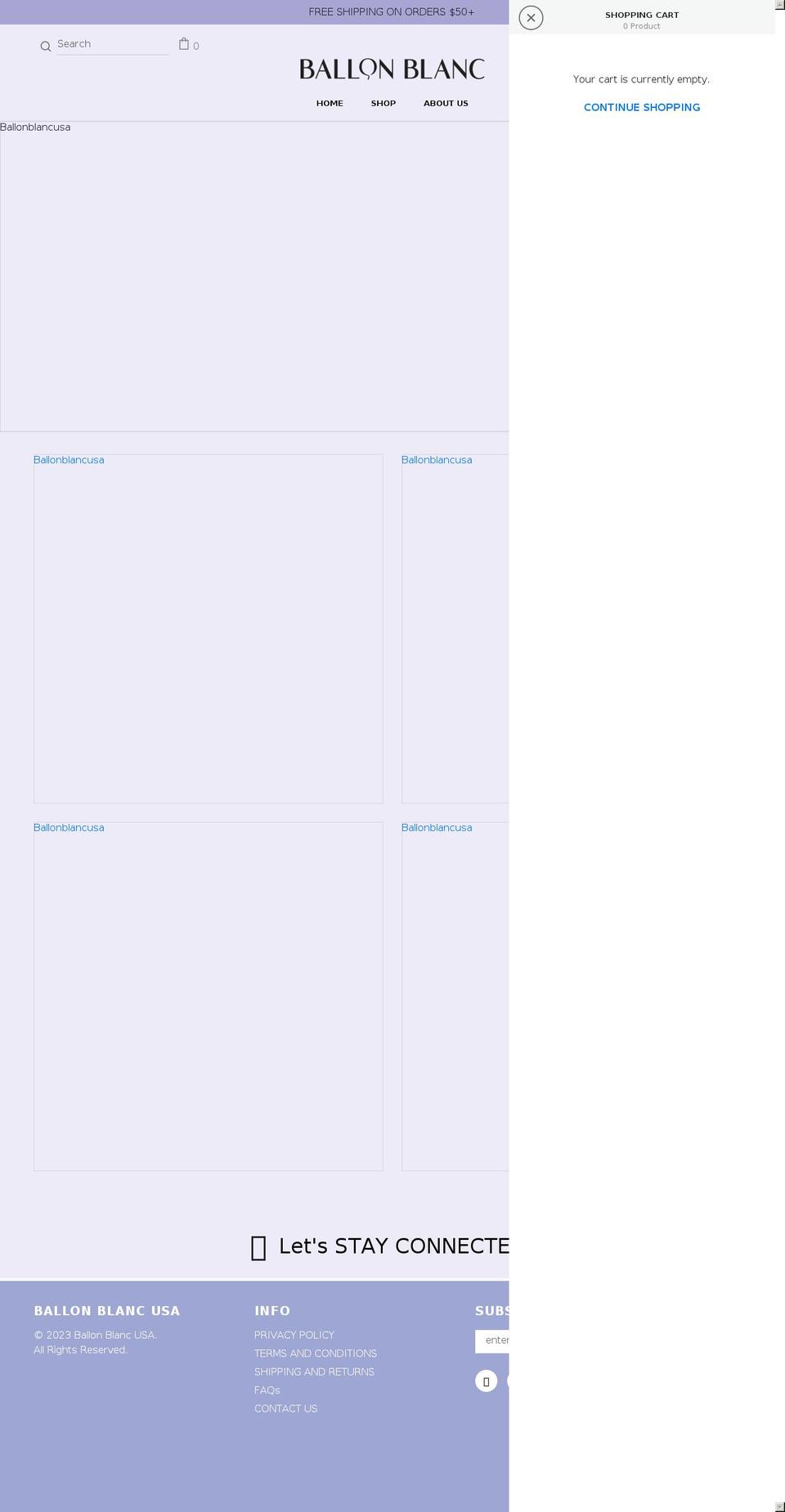 ballonblancusa.com shopify website screenshot