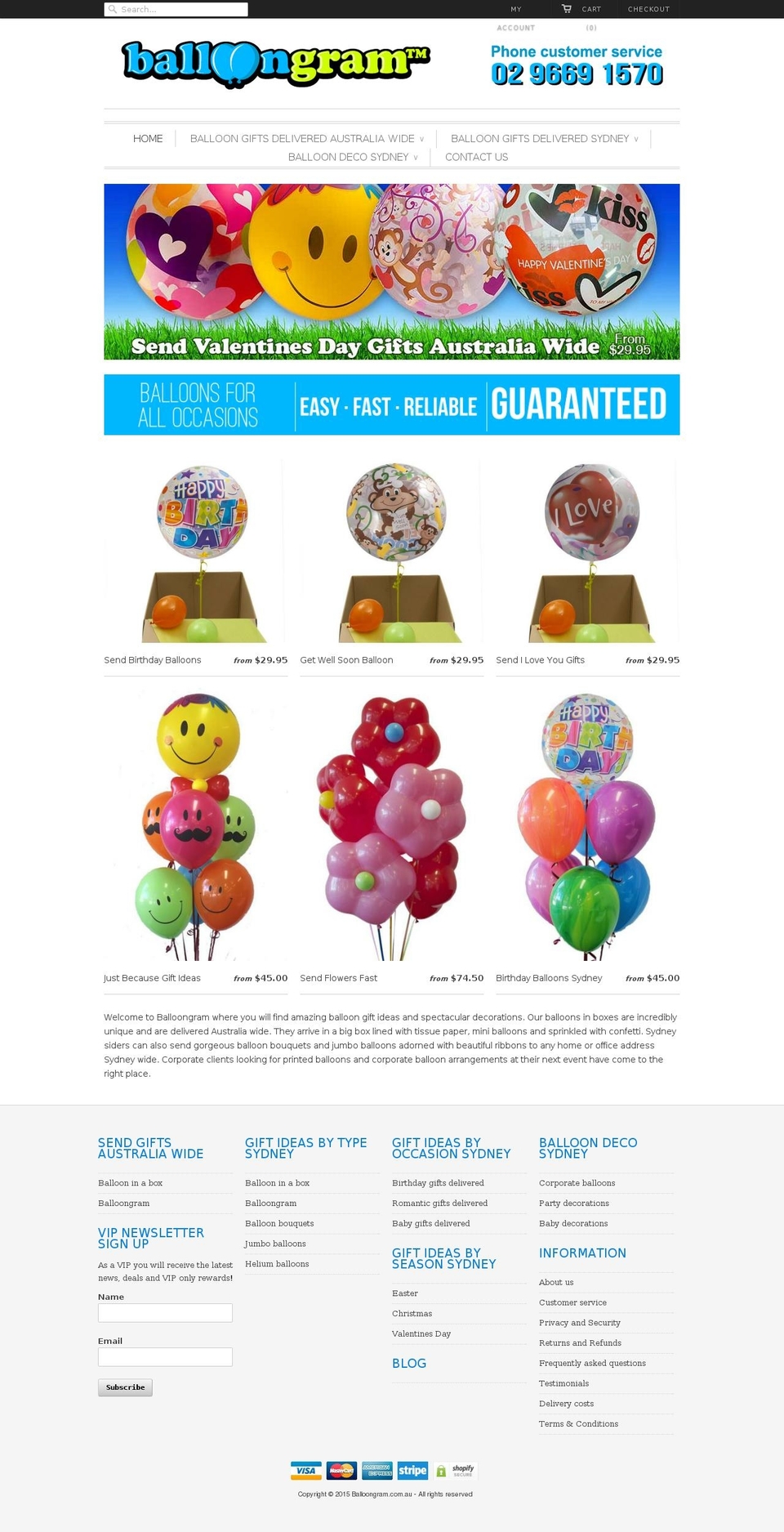 balloon-in-a-box.com.au shopify website screenshot