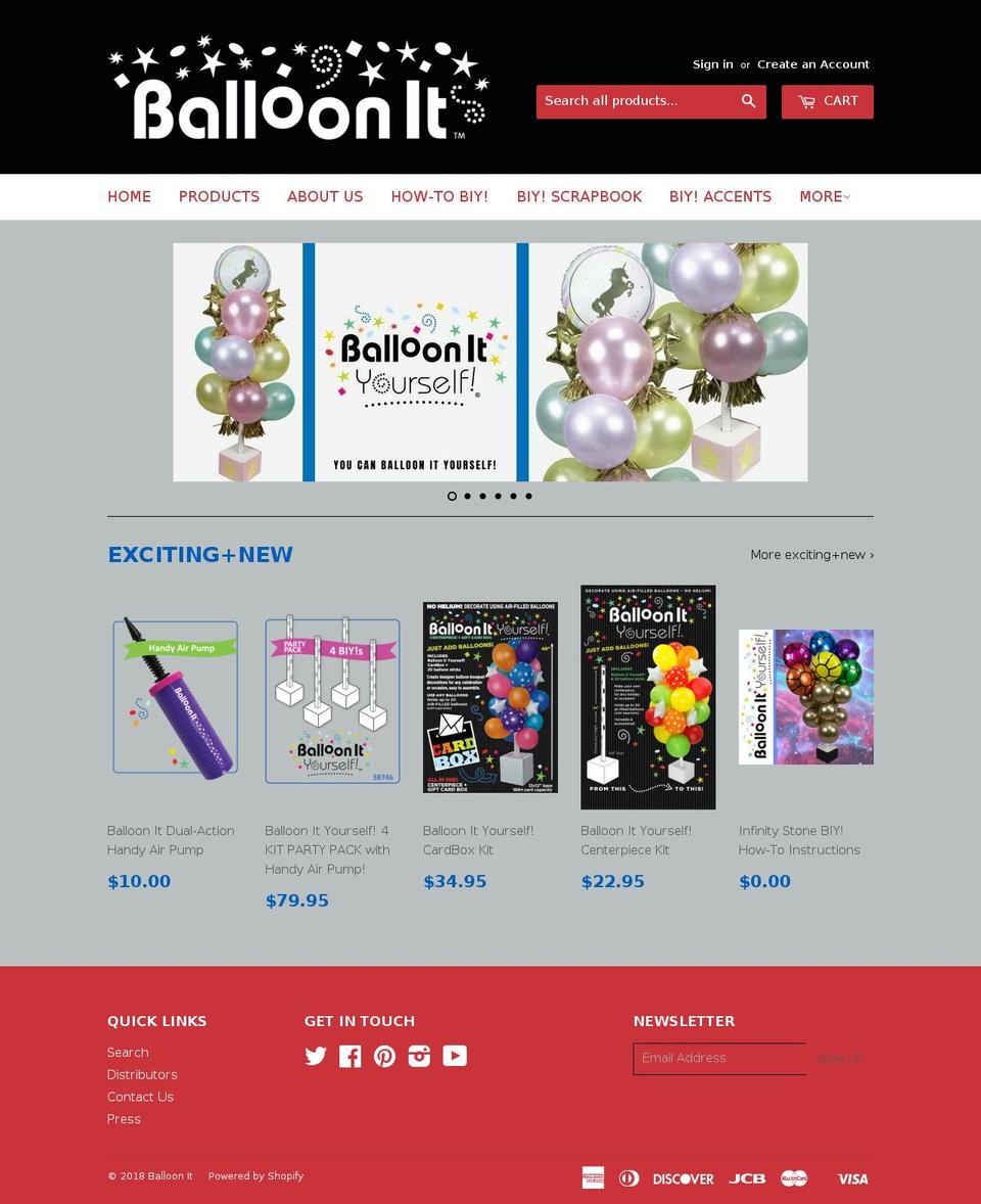 balloon-it-yourself.com — Shopify storefront screenshot