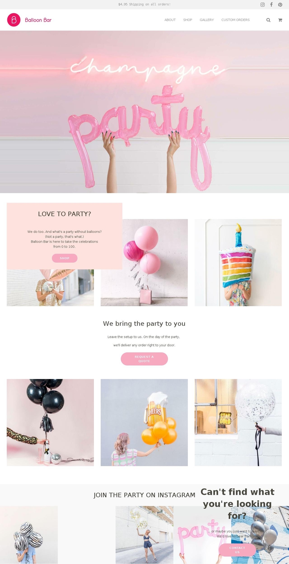 balloonbarto.com — Shopify storefront screenshot