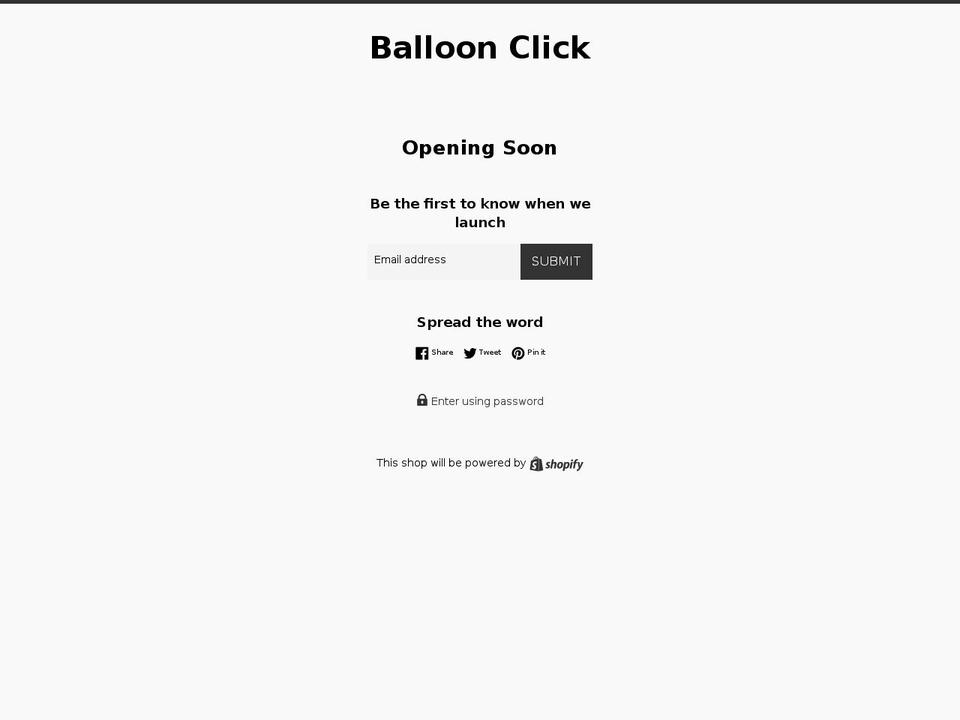 balloonclicks.com shopify website screenshot