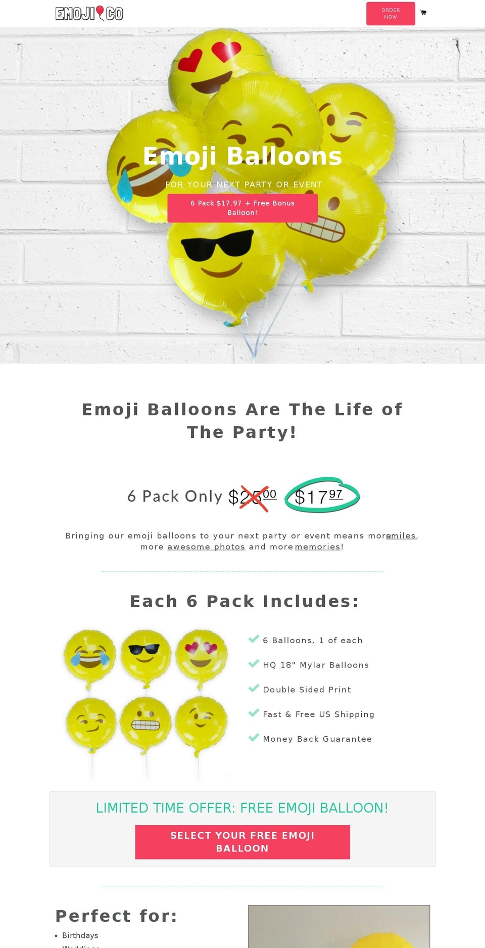 ballooneebin.com shopify website screenshot