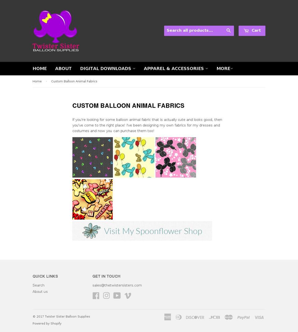 balloonfabric.com shopify website screenshot